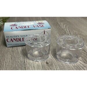 Vintage MCM Candle Vase Set of 2 Flower Bouquet Holders TableScape Floral Design